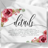 バーガンディメルロウォーター色結婚フローラ詳細 エンクロージャーカード