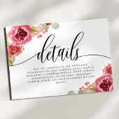 バーガンディメルロウォーター色結婚フローラ詳細 エンクロージャーカード