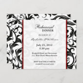 バーガンディリハーサルのディナーカード 招待状 (正面/裏面)