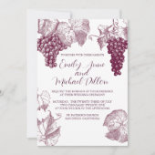 バーガンディレッドのワインユリの結婚式招待状 招待状 (正面)