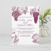 バーガンディレッドのワインユリの結婚式招待状 招待状 (スタンド正面)