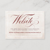 バーガンディレッドの花の結婚式ウェブサイト エンクロージャーカード (正面)