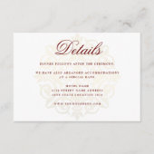 バーガンディレッドゴールドマンダラ インドのウェディング 詳細 エンクロージャーカード (正面)