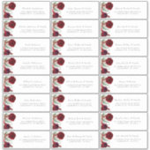 バーガンディレッドフラワーズゲスト名住所 シール (正面)