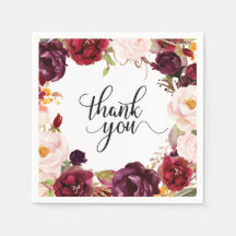 バーガンディレッドフローラ素朴ボホペーパーナプキン