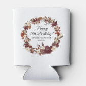 バーガンディレッドマウヴ秋花30歳の誕生日 缶クーラー (裏面)