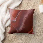 バーガンディレッドロックマーブルストーン抽象芸術マルーン クッション (ブランケット)