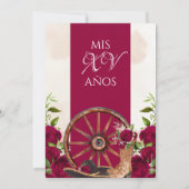 バーガンディレッドローズチャロウェスタンキンセアニエラ 招待状 (裏面)