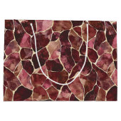 バーガンディレッド おしゃれ アブストラクト ブライダルシャワー ラージペーパーバッグ (裏面)