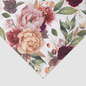 バーガンディレッド オレンジ色の焼けた フローラル 秋のパーティー ギフト 薄葉紙 (詳細)