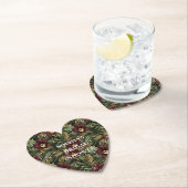 バーガンディレッド オーキッド フラワートロピカル ブライダルシャワー ペーパーコースター (インサイチュ)