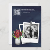 バーガンディレッド フラワーナビー QRコード ブライダルシャワー 招待状 (裏面)