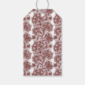 バーガンディレースエレガントな結婚式 ギフトタグ (裏面)
