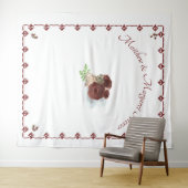 バーガンディローズ ウェディング フォト バックドロップ タペストリー (インサイチュ(横))