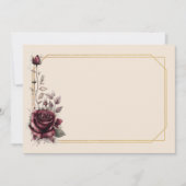 バーガンディローズ ゴールドフレーム 付属のブランク 招待状 (正面)