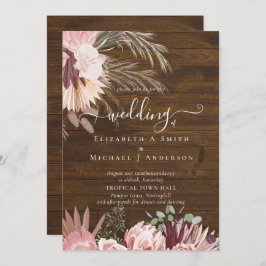 バーガンディワインパンパスグラス結婚トロピカル