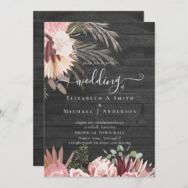 バーガンディワインパンパスグラス結婚トロピカル