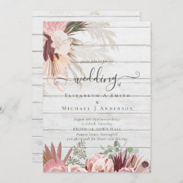 バーガンディワインパンパスグラス結婚トロピカル