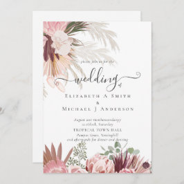 バーガンディワインパンパスグラス結婚トロピカル