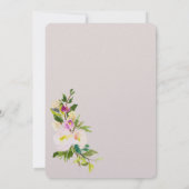 バーガンディワインピンク水彩フローラクリーム結婚ズ 招待状 (裏面)