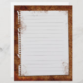 バーガンディヴィンテージレシピバインダーインサート（片面） (正面/裏面)