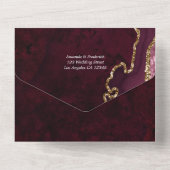 バーガンディーとゴールドのアゲートの結婚式 オールインワンの招待状 オールインワン招待状 (裏面)