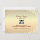 バーガンディーとゴールド ヴィンテージ バロック ウェディング 招待状 (裏面)