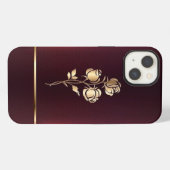 バーガンディーとゴールド iPhoneケース (裏面横)