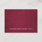 バーガンディーとネイビーワイン テイスティング ブライダル シャワー ゲーム エンクロージャーカード (裏面)