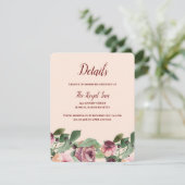 バーガンディーとピーチのフラワーミストの封筒 エンクロージャーカード (スタンド正面)