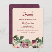 バーガンディーとピーチのフラワーミストの封筒 エンクロージャーカード (正面/裏面)