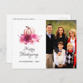 バーガンディーとブッシュの花の感謝祭の写真 シーズンポストカード (正面/裏面)