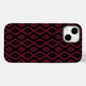 バーガンディーとブラックのダイヤ柄 Case-Mate iPhoneケース (裏面 (横))