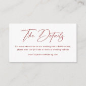 バーガンディーとホワイトのクリスマス ウェディング ウェブサイト エンクロージャーカード (正面)