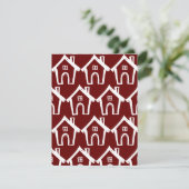 バーガンディーとホワイトの新しい住所カードの小さな家 招待状 (スタンド正面)