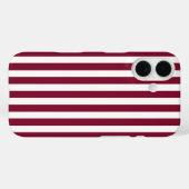 バーガンディーと白のキャンディストライプ Case-Mate iPhoneケース (裏面 (横))