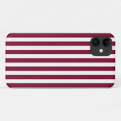 バーガンディーと白のキャンディストライプ Case-Mate iPhoneケース (裏面(横))
