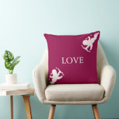 バーガンディーに白の優雅なキューピッド クッション (椅子)