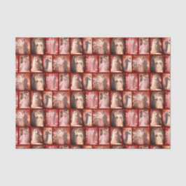 バーガンディーのヴィンテージウェディングドレスと新婦新郎 薄葉紙