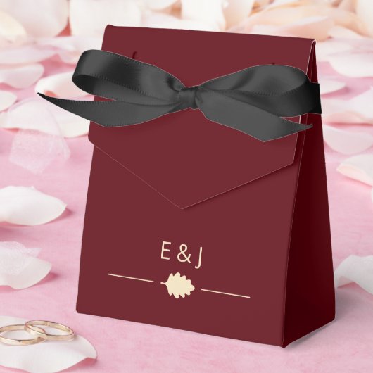 バーガンディーの秋の結婚式 フェイバーボックス (ウェディング)
