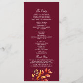 バーガンディーの秋の結婚式 プログラム (裏面)