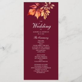 バーガンディーの秋の結婚式 プログラム