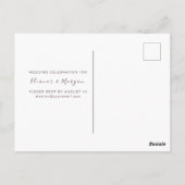 バーガンディーの結婚式の花のスクリプト招待状 ポストカード (裏面)