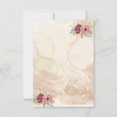 バーガンディーの結婚式返信カード 出欠カード (裏面)