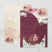 バーガンディーの結婚式返信カード 出欠カード (正面/裏面)