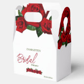 バーガンディーの赤い花の ブライダルシャワーのおもてなしボックス フェイバーボックス (オープン)