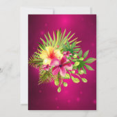 バーガンディーイエローハイビスカスサマーフローラパーティー 招待状 (裏面)