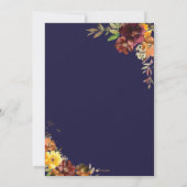 バーガンディーイエローフラワーフォトセーブザデートカード 招待状 (裏面)