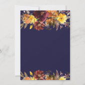 バーガンディーイエローフローラルウェディングセーブザデートカード 招待状 (裏面)