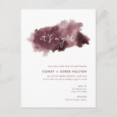 バーガンディーインク洗い女の子ベビーシャワーbyメール招待状 シーズンポストカード (正面)